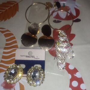 Gold and Silver Earrings Set